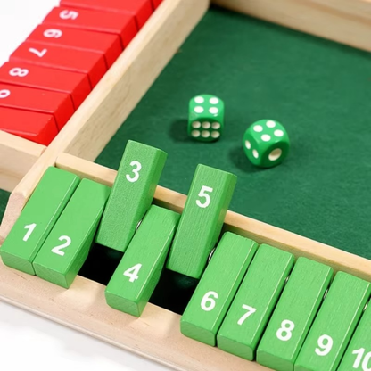 Shut the Box Family Folding Game for 4 Players Set