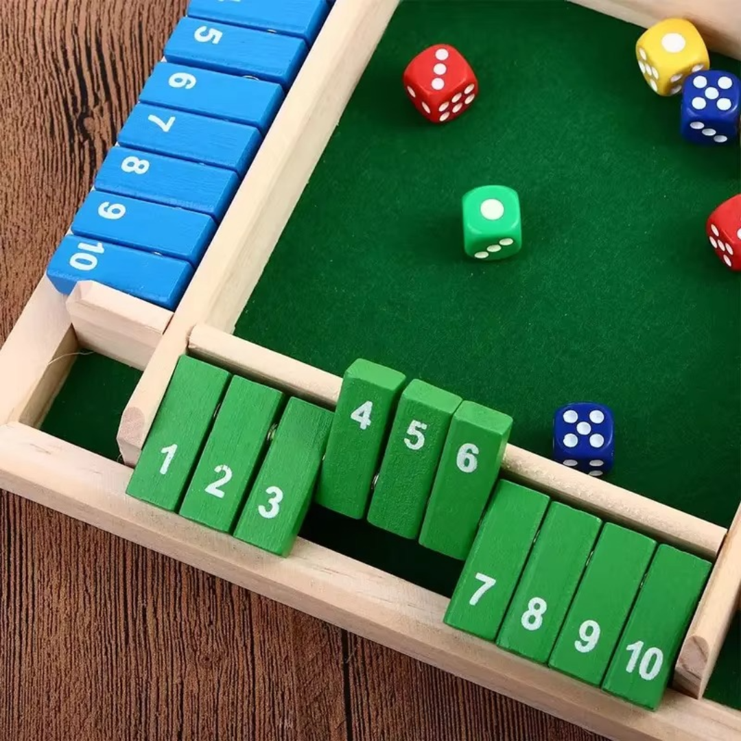 Shut the Box Family Folding Game for 4 Players Set