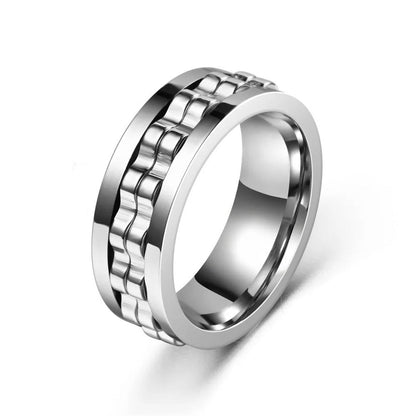 Fidget Spinner Band - Stainless Steel Gear Chain Ring