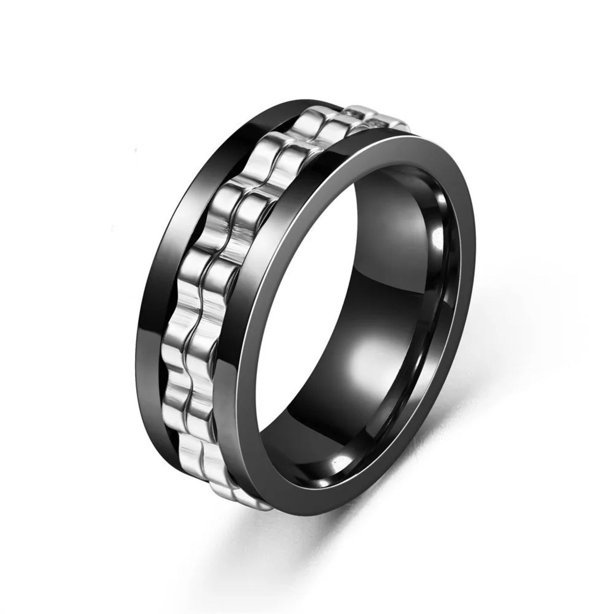 Fidget Spinner Band - Stainless Steel Gear Chain Ring