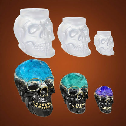 Set of 3 Realistic Skull Silicone Molds for Crafting
