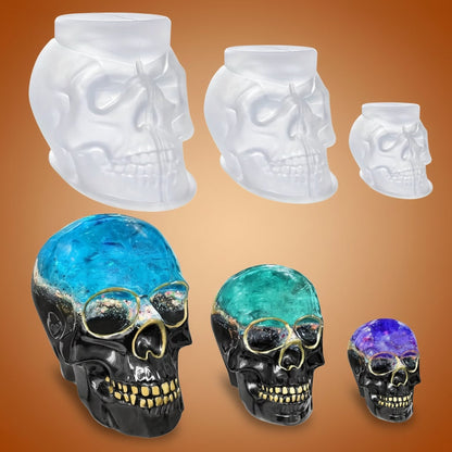 Set of 3 Realistic Skull Silicone Molds for Crafting