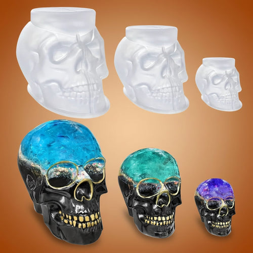 Set of 3 Realistic Skull Silicone Molds for Crafting