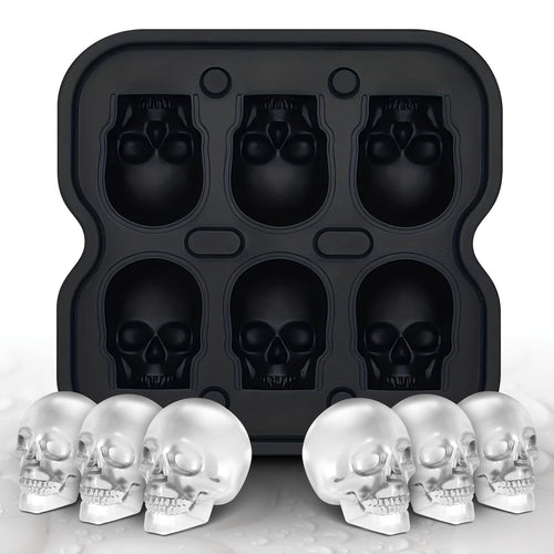 Skull-Shaped Ice Maker Tray for Unique Drinks