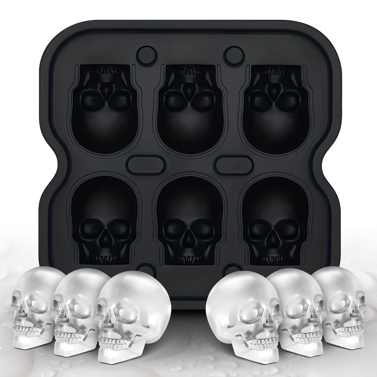 Skull-Shaped Ice Maker Tray for Unique Drinks