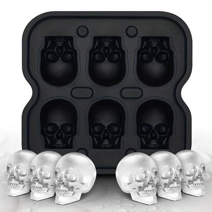 Skull-Shaped Ice Maker Tray for Unique Drinks