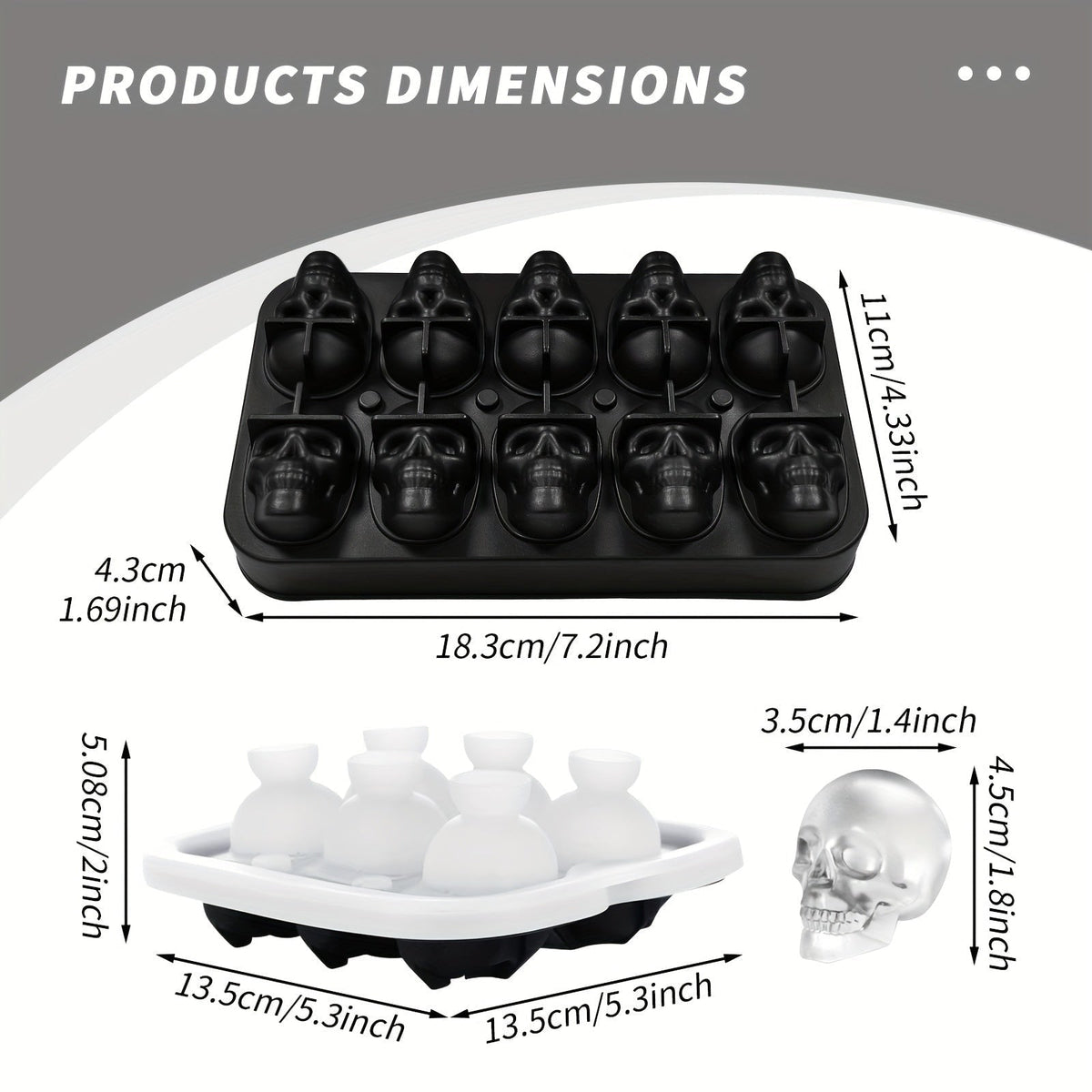 Skull-Shaped Ice Maker Tray for Unique Drinks