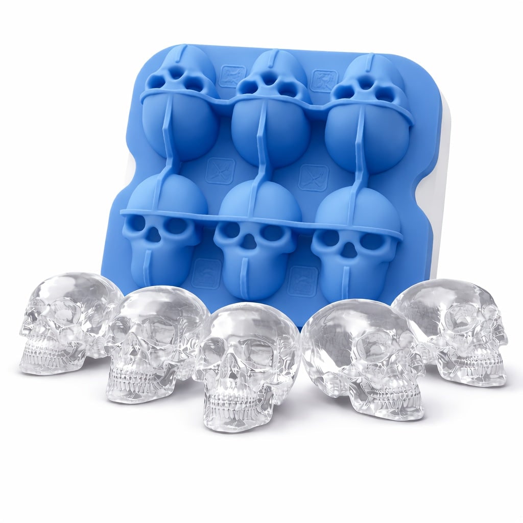 Skull-Shaped Ice Maker Tray for Unique Drinks
