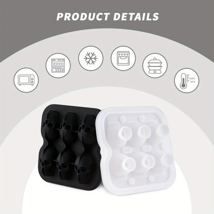 Skull-Shaped Ice Maker Tray for Unique Drinks