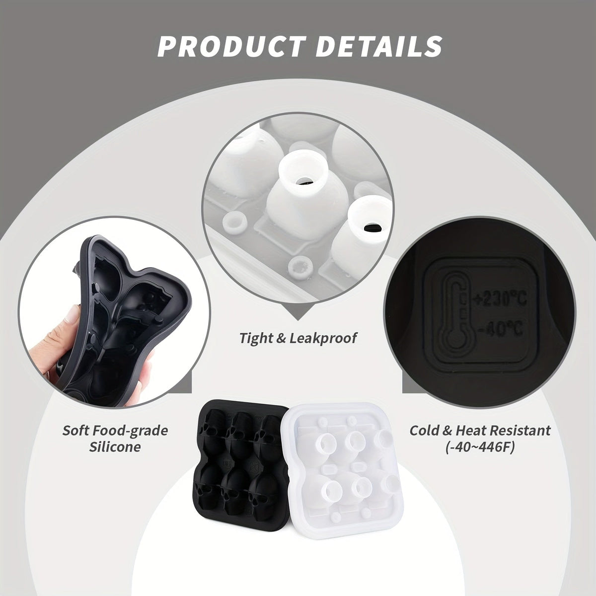 Skull-Shaped Ice Maker Tray for Unique Drinks