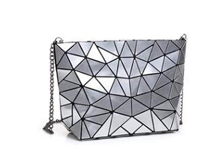 Matte Shoulder Bag with Abstract Geometric Design