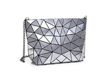 Matte Shoulder Bag with Abstract Geometric Design