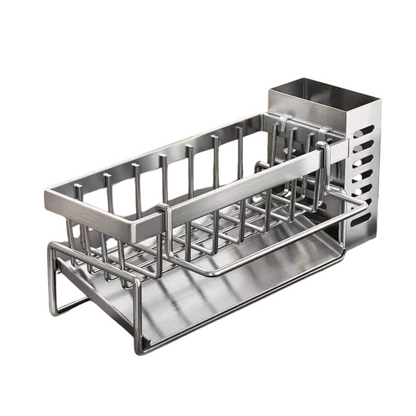 Faucet-Mounted Sponge Holder - Stainless Steel Sink Rack