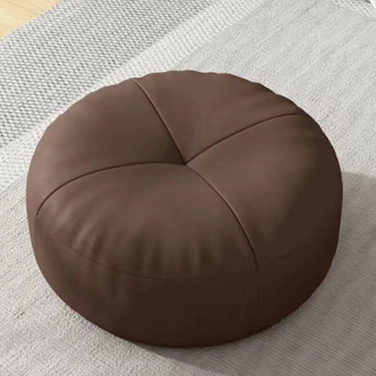 Round Japanese Tatami Style Seat Cushion in Nappa Leather