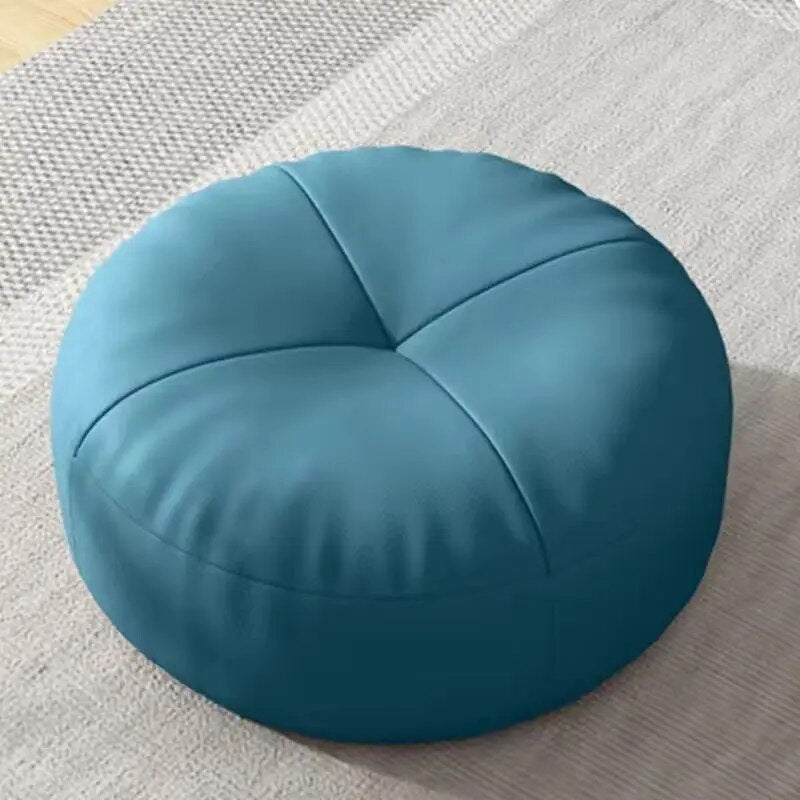 Round Japanese Tatami Style Seat Cushion in Nappa Leather