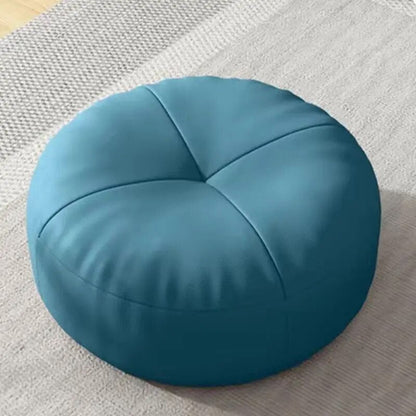 Round Japanese Tatami Style Seat Cushion in Nappa Leather