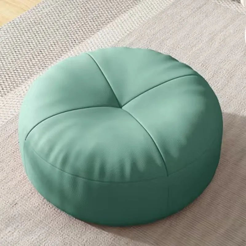 Round Japanese Tatami Style Seat Cushion in Nappa Leather