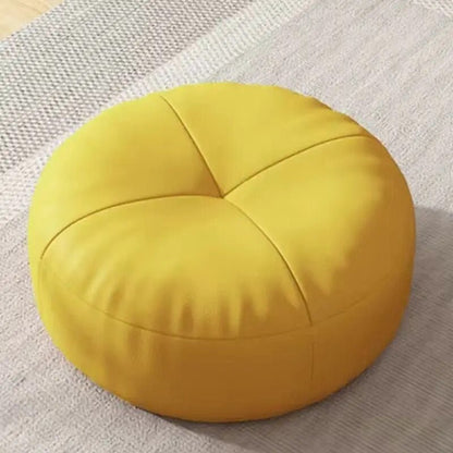 Round Japanese Tatami Style Seat Cushion in Nappa Leather