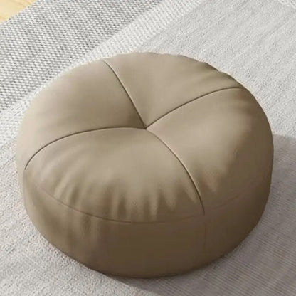 Round Japanese Tatami Style Seat Cushion in Nappa Leather