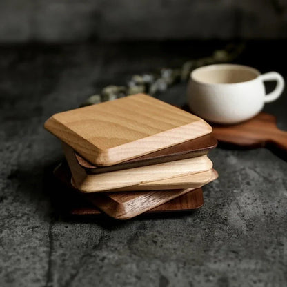 Eco-Friendly Wooden Coaster Set - Six Walnut Pieces