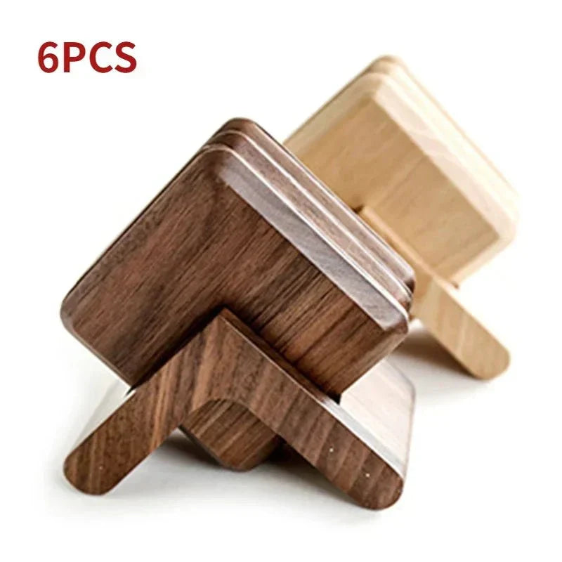 Eco-Friendly Wooden Coaster Set - Six Walnut Pieces