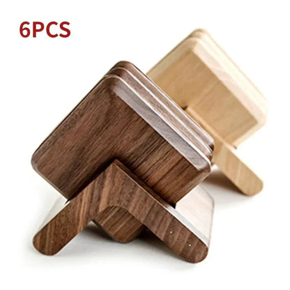 Eco-Friendly Wooden Coaster Set - Six Walnut Pieces