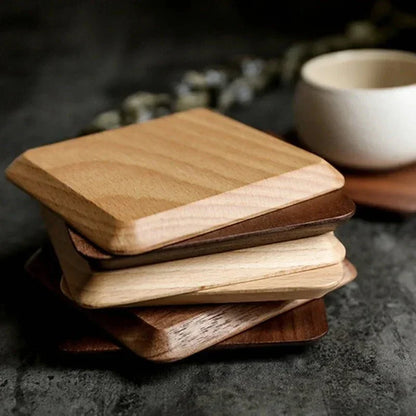 Eco-Friendly Wooden Coaster Set - Six Walnut Pieces