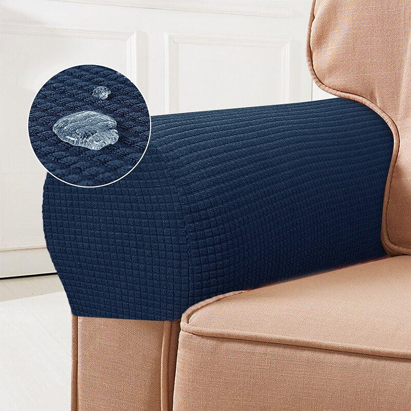 Stretch Armrest Covers – Spandex Chair & Sofa Slipcovers, Set of 2, Burgundy