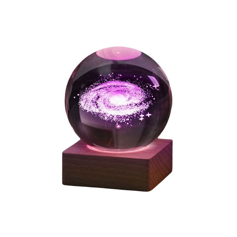 Night Light with 3D Galaxy Crystal Ball Design