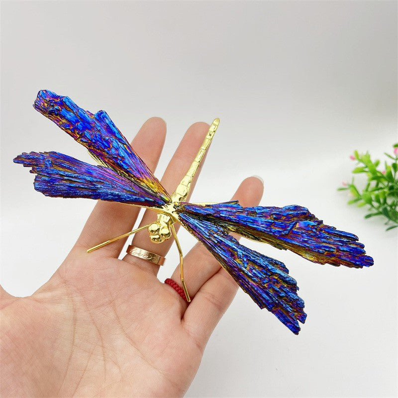 Dragonfly Pendant with Tourmaline and Kyanite Gemstones