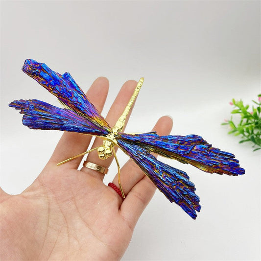 Dragonfly Pendant with Tourmaline and Kyanite Gemstones