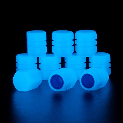 Set of 4 Universal Fluorescent Tire Valve Caps