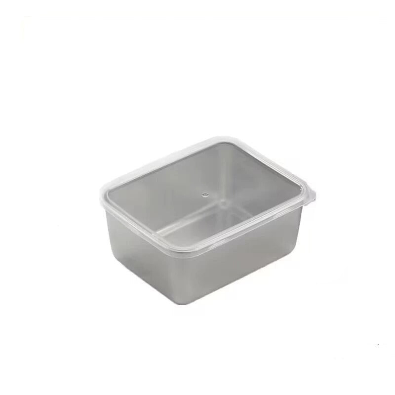 Durable Stainless Steel Square Food Storage Plate with Lid