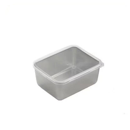 Durable Stainless Steel Square Food Storage Plate with Lid
