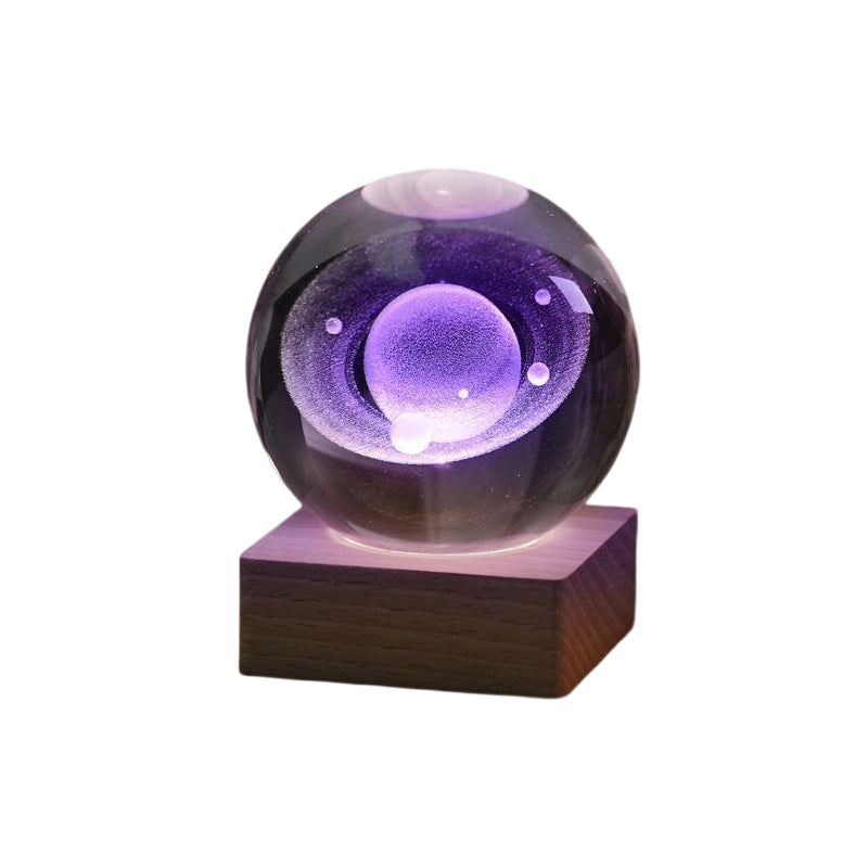 Night Light with 3D Galaxy Crystal Ball Design