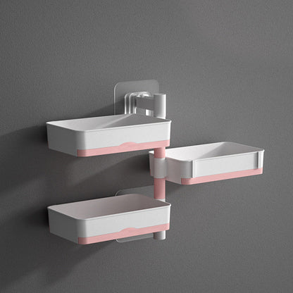 Swivel Wall Shelf for Bathroom & Kitchen | No Drilling Required | Removable Trays | Drainage Design