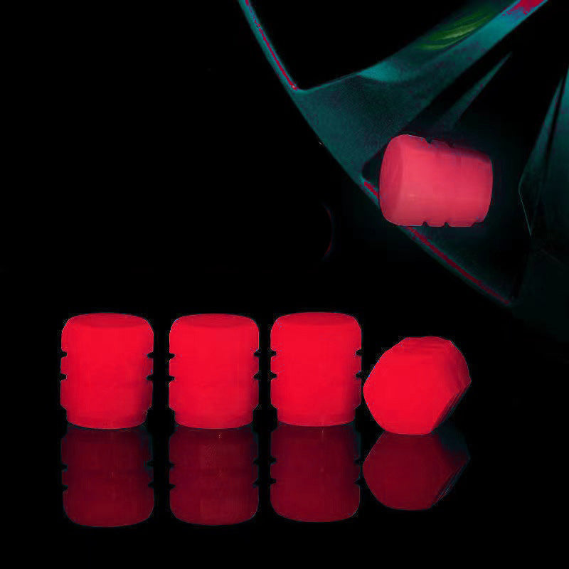 Set of 4 Universal Fluorescent Tire Valve Caps