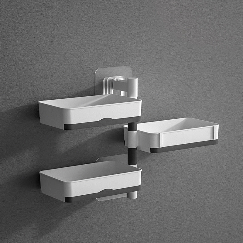 Swivel Wall Shelf for Bathroom & Kitchen | No Drilling Required | Removable Trays | Drainage Design
