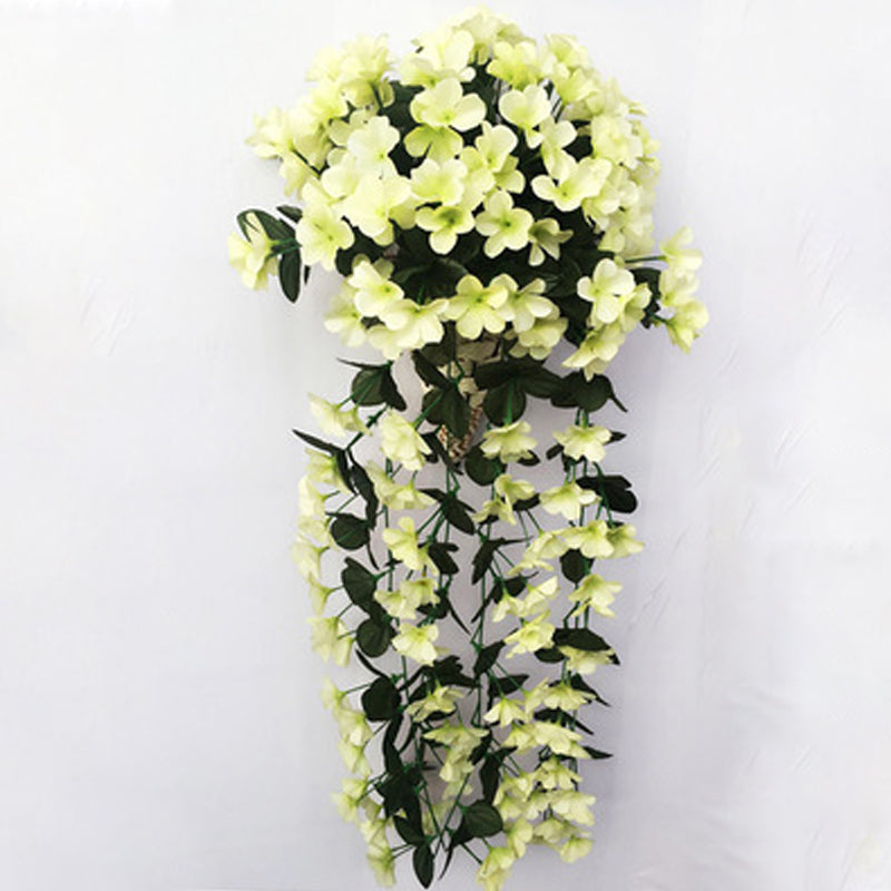 Hanging Basket with Vibrant Artificial Flowers