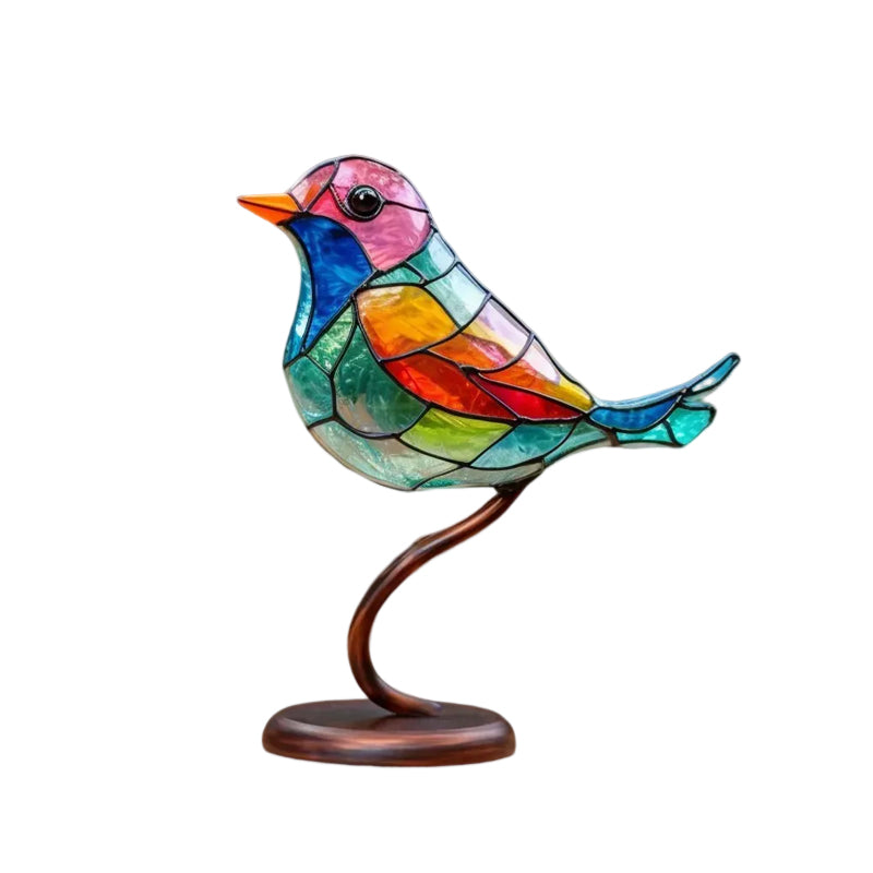 Double-Sided Multicolor Acrylic Ornaments with Birds on Branches