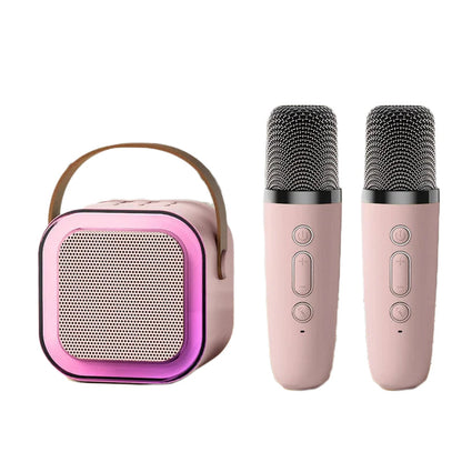 Portable Karaoke System with Dual Wireless Microphones