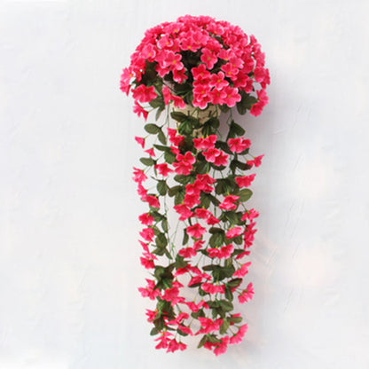 Hanging Basket with Vibrant Artificial Flowers