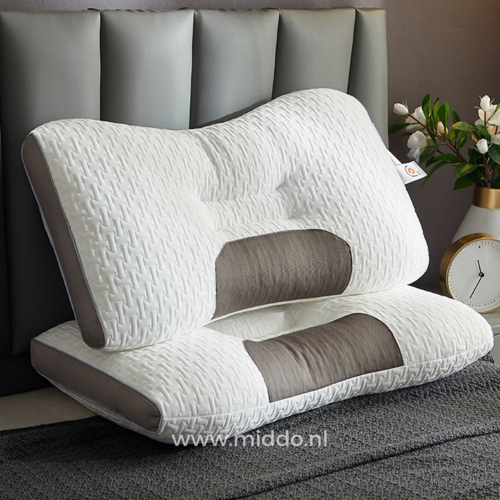 Ergonomic Neck Support Pillow for Back and Side Sleepers with Free Velvet Covers