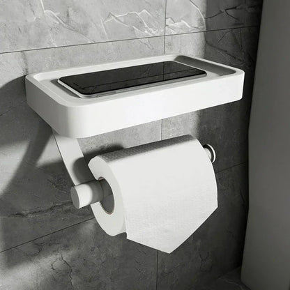 Stainless Steel Toilet Paper Holder with Shelf | Space-Saving & Durable