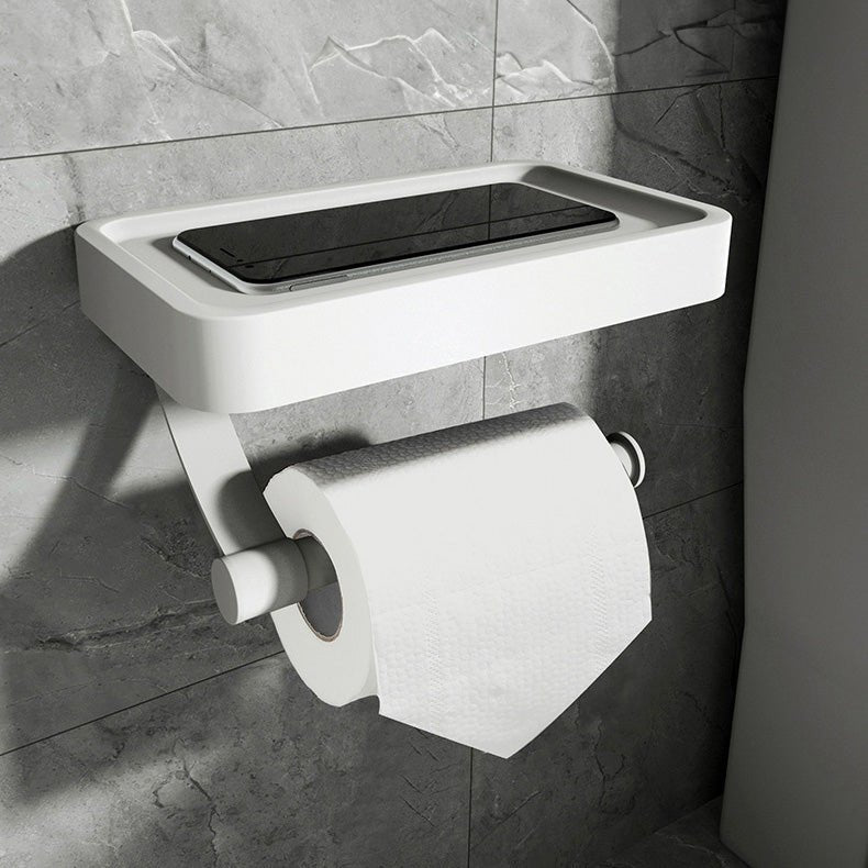 Drill-Free Toilet Paper Holder with Storage Shelf – Stainless Steel Design