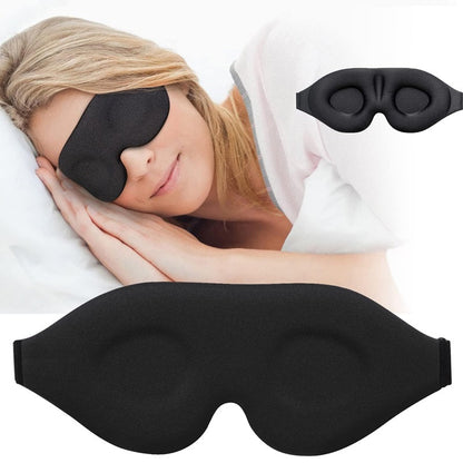 3D Sleep Mask in Black for Complete Light Blocking