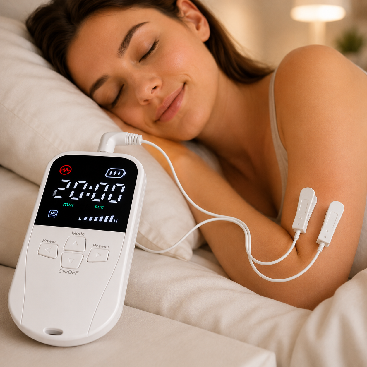Battery-Operated Ear Clip Stimulator with 30-Minute Timer