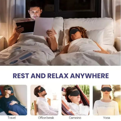 3D Sleep Mask in Black for Complete Light Blocking