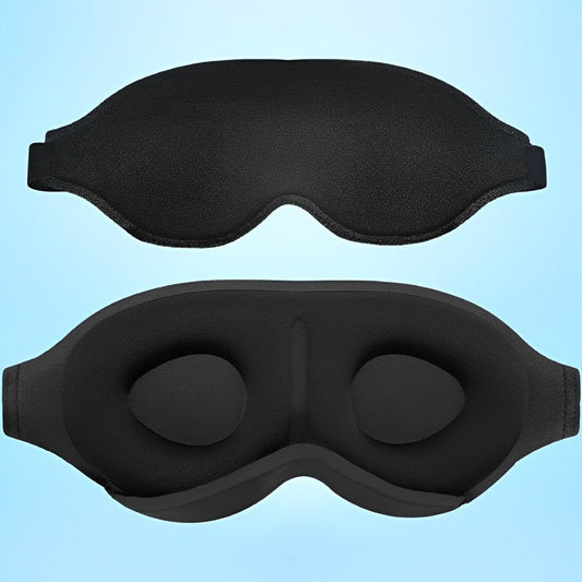 3D Sleep Mask in Black for Complete Light Blocking