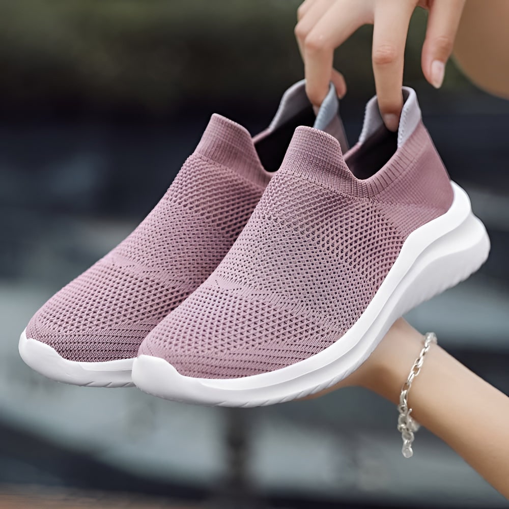 Women's Easy-On Sneakers with Breathable Knit and Soft Sole